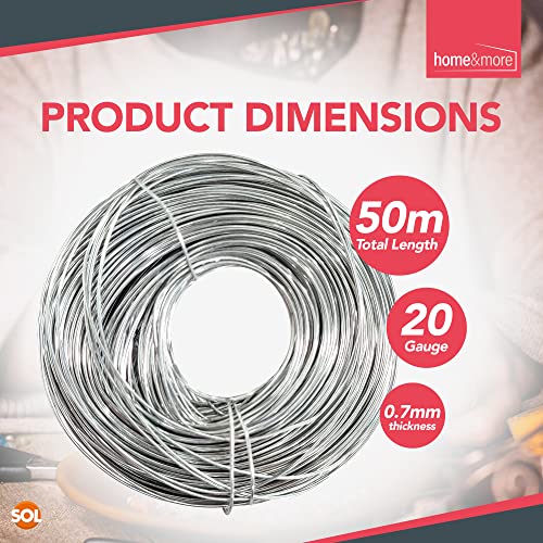 50m Silver Craft Wire for Crafting 0.7mm | 20 Gauge Metal Wire for Craft | Jewellery Wire, Modelling Wire for Clay Sculptures, Armature Wire for Sculpting Wire, Craft Wire for Sculpture, Crafting Wire