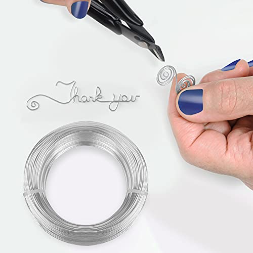 Belle Vous 100m / 328 feet Aluminum Craft Wire with Cutter - Bendable 18 Gauge Sculpting Wire - Silver - 1mm Crafting Wire for Beading, Jewellery Making, Wire Weaving, DIY and Embellishments