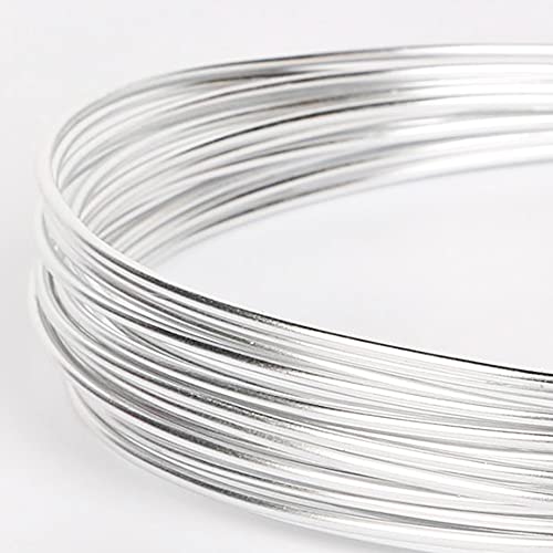 Craft Wire 1mm 10m Anodized Silver Aluminum Wire for Bead Making Art Craft DIY Embellishment Decoration Florist Supplies (Silver)
