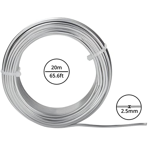Belle Vous Silver Aluminium Craft Wire (10m) - 3mm Flexible & Bendy Sculpture Craft Rolls - Metal For DIY Sculptures, Skeleton Modelling, Jewellery, Beading, Wreath Making & Bonsai Trees