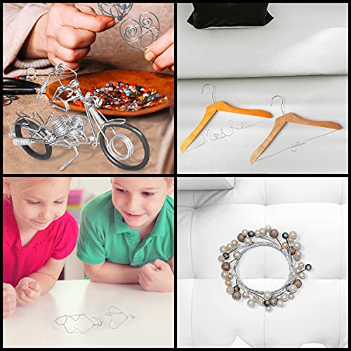 Belle Vous 100m / 328 feet Aluminum Craft Wire with Cutter - Bendable 18 Gauge Sculpting Wire - Silver - 1mm Crafting Wire for Beading, Jewellery Making, Wire Weaving, DIY and Embellishments