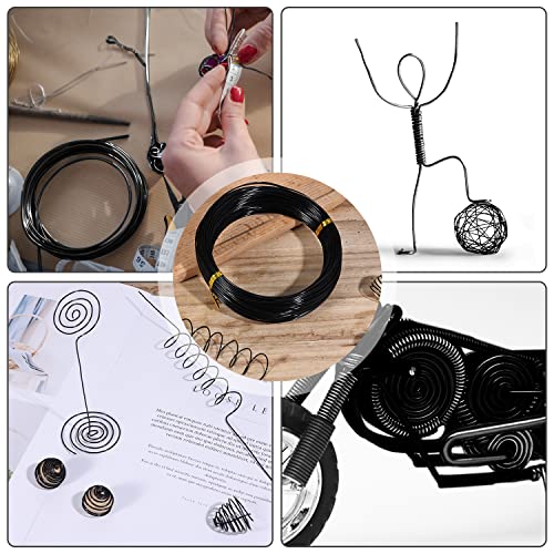 Aluminum Craft Wire, 98.4Ft/ 30m 1mm Metal Wire Armature for Crafts Flexible Bendable Aluminum Wire 18 Gauge for Jewelry Making DIY Crafts Gardening Sculpting (Black)