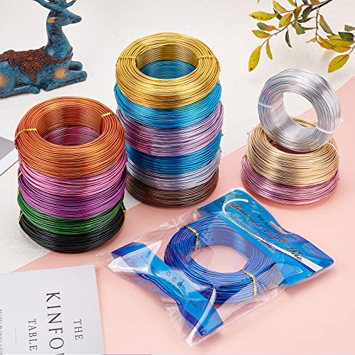 BENECREAT 12 Gauge(2mm) Silver Aluminum Wire 180 Feet(55m) Bendable Metal Sculpting Thick Wire for Bonsai Trees, Floral, Home Decors and Other Arts Crafts Making