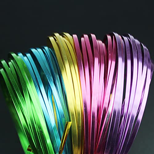 5 Rolls 3mm Wide Multi-Colored Flat Aluminum Wire for Jewelry Making, DIY Sculpture, Armature and Crafts