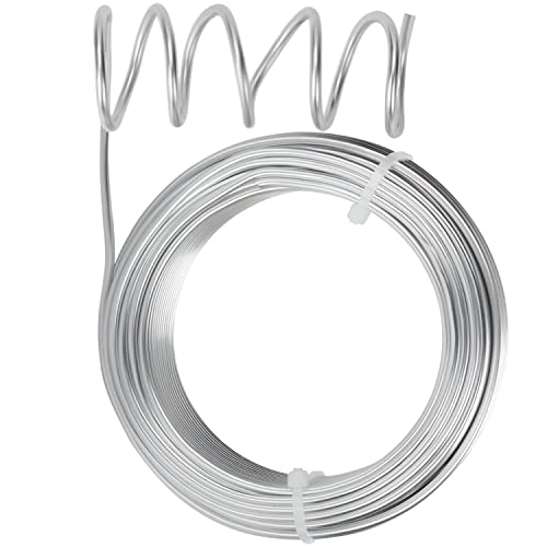 Belle Vous Silver Aluminium Craft Wire (10m) - 3mm Flexible & Bendy Sculpture Craft Rolls - Metal For DIY Sculptures, Skeleton Modelling, Jewellery, Beading, Wreath Making & Bonsai Trees