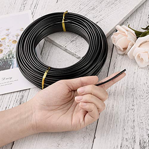PandaHall 82 Feet Aluminum Wire 9 Gauge Flexible Metal Craft Wire for DIY Manual Arts Jewelry Making(Black)
