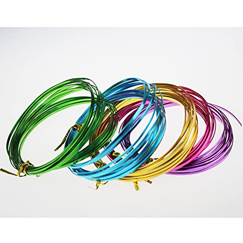5 Rolls 3mm Wide Multi-Colored Flat Aluminum Wire for Jewelry Making, DIY Sculpture, Armature and Crafts