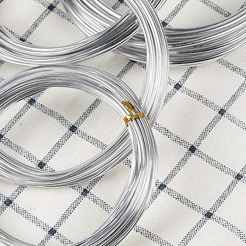 6 Rolls Silver Aluminum Craft Wire 0.8mm 1.0mm 1.2mm 10m/roll,1.5mm 2.0mm 3.0mm 5m/roll for Jewellery Modelling Making, DIY Sculpture and Crafts