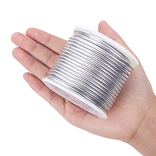 BENECREAT 9 Gauge (3mm) Jewelry Aluminum Craft Wire 17m/55 Ft Bendable Metal Sculpting Wire for Bonsai Trees, Craft Floral Model Skeleton Making, Silver