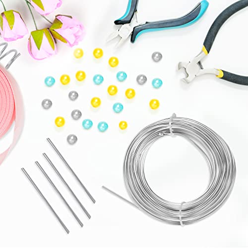 Belle Vous Silver Aluminium Craft Wire (10m) - 3mm Flexible & Bendy Sculpture Craft Rolls - Metal For DIY Sculptures, Skeleton Modelling, Jewellery, Beading, Wreath Making & Bonsai Trees