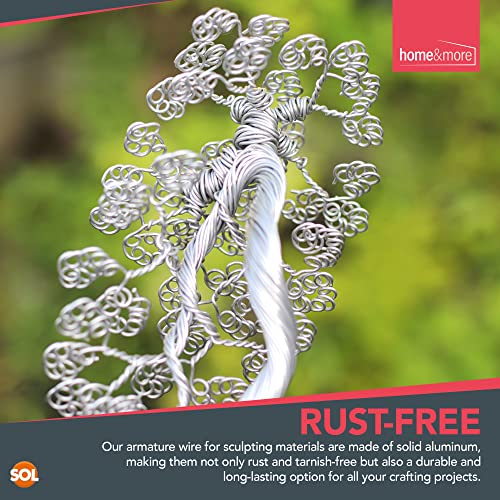 50m Silver Craft Wire for Crafting 0.7mm | 20 Gauge Metal Wire for Craft | Jewellery Wire, Modelling Wire for Clay Sculptures, Armature Wire for Sculpting Wire, Craft Wire for Sculpture, Crafting Wire