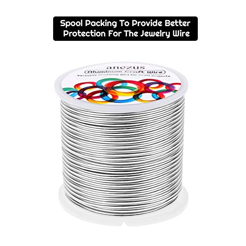anezus AAW-0612 Gauge Aluminum Wire 100 Feet, Anezus Metal Armature Wire Bendable Sculpting Wire for Crafts Wreath Making Jewelry Making Beading Floral (Silver, 2mm)