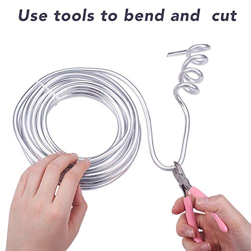 BENECREAT 3 Gauge(6mm) Silver Aluminum Wire 23 Feet(7m) Bendable Metal Sculpting Wire for Floral Model Skeleton Art Making and Beading Jewelry Work