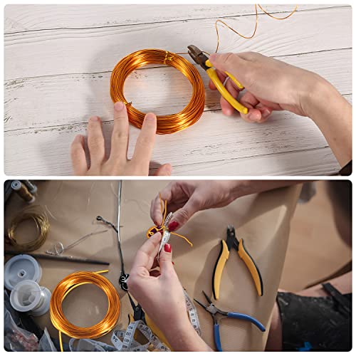 Aluminum Craft Wire, 98.4Ft/ 30m 1mm Metal Wire Armature for Crafts Flexible Bendable Aluminum Wire 18 Gauge for Jewelry Making DIY Crafts Gardening Sculpting (Gold)