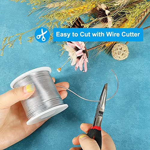 15 Gauge 1.5mm Aluminum Craft Wire, 164 Feet Bendable Metal Wire for Bonsai Training, Sculpting, Bike Modelling Skeleton Crafting Floral Making, Jewelry Making, Wire Gardening and Wrapping (Silver)