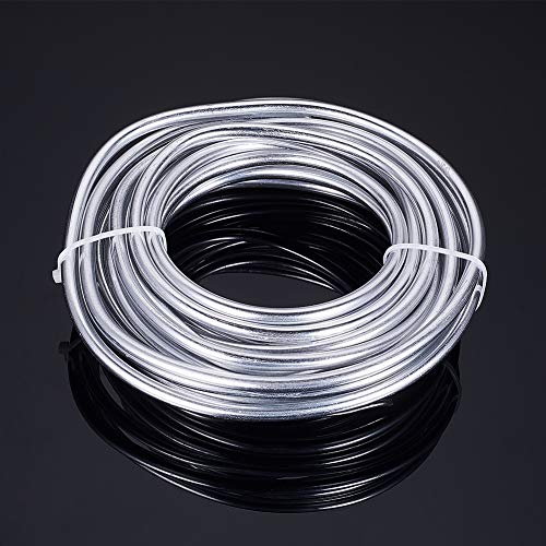BENECREAT 3 Gauge(6mm) Silver Aluminum Wire 23 Feet(7m) Bendable Metal Sculpting Wire for Floral Model Skeleton Art Making and Beading Jewelry Work