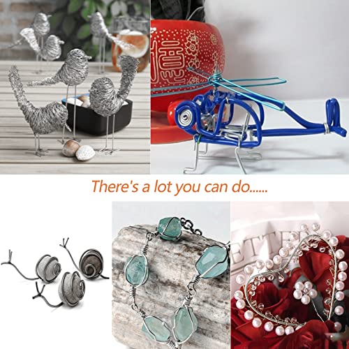 3 Roll Silver Craft Wires 1mm 2mm 3mm Aluminum Wires 5 Metres Soft Metal Jewllery Wire Armature Wire Metal Thread for Wire Wrapping, Sculpting, Hobby Craft, Wire Modelling