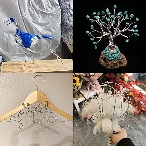 15 Gauge 1.5mm Aluminum Craft Wire, 164 Feet Bendable Metal Wire for Bonsai Training, Sculpting, Bike Modelling Skeleton Crafting Floral Making, Jewelry Making, Wire Gardening and Wrapping (Silver)