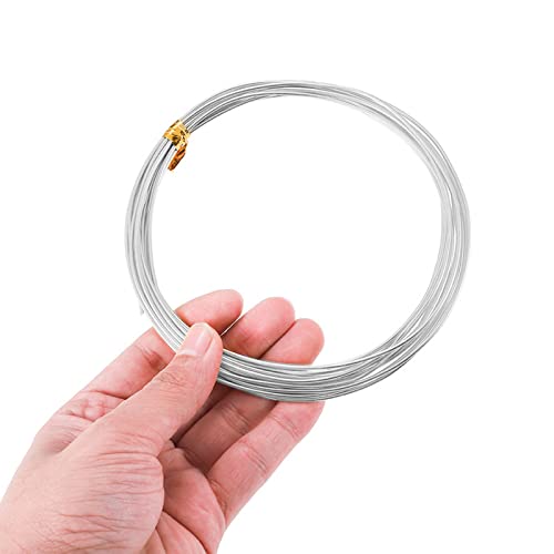 3 Roll Silver Craft Wires 1mm 2mm 3mm Aluminum Wires 5 Metres Soft Metal Jewllery Wire Armature Wire Metal Thread for Wire Wrapping, Sculpting, Hobby Craft, Wire Modelling