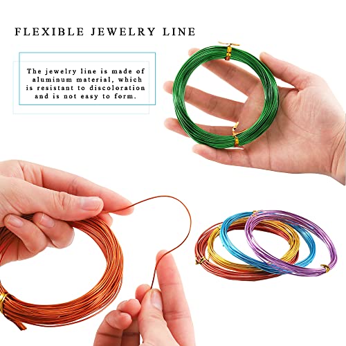Sixfolo 14 Rolls Jewellery Craft Wire,1mm Coloured Alumina Wire Bendable Jewellery Wire Tarnish Resistant Jewelry Beading Wire for Diy Craft, Jewellery, Floral Making(5m per Roll)