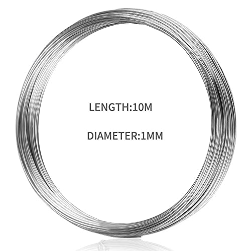 18 Gauge 1mm Aluminum Craft Wire, 65.6ft / 20m Metal Wire Aluminium Wire for Crafting Jewelry Making Garden Florist Modelling