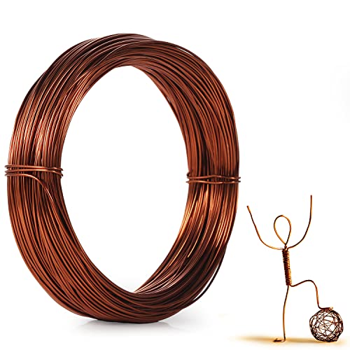 Aluminum Craft Wire, 164Ft/ 50m 1mm Metal Wire Armature for Crafts Flexible Bendable Aluminum Wire 18 Gauge for Jewelry Making DIY Crafts Gardening Sculpting (Bronze)