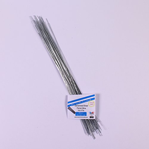 Galvanised Steel Silver Florist Wire Flexible for Modelling 30cm Long 75g Pack of 50 by BCreative ®