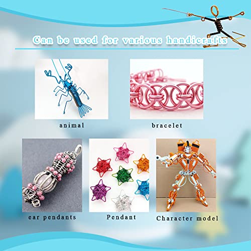 Sixfolo 14 Rolls Jewellery Craft Wire,1mm Coloured Alumina Wire Bendable Jewellery Wire Tarnish Resistant Jewelry Beading Wire for Diy Craft, Jewellery, Floral Making(5m per Roll)