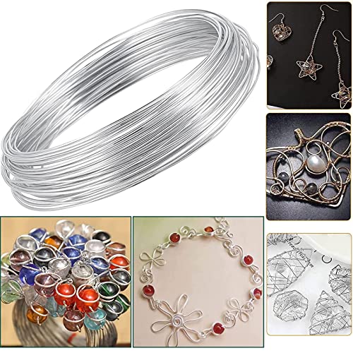 Aluminum Craft Wire,40m/20 Gauge 0.8mm jewellery wire,aluminium wire for Jewellery Making,Bendable Metal Wire for Sculpting, Bike Modelling Skeleton Crafting Floral Making, Wire Weaving and Wrapping