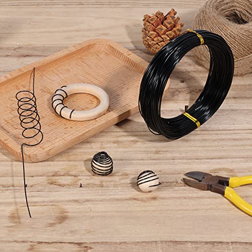 Aluminum Craft Wire, 164Ft/ 50m 1mm Metal Wire Armature for Crafts Flexible Bendable Aluminum Wire 18 Gauge for Jewelry Making DIY Crafts Gardening Sculpting (Black)