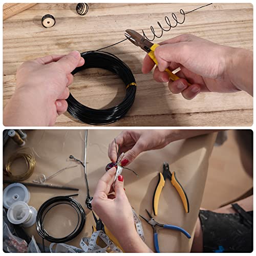 Aluminum Craft Wire, 164Ft/ 50m 1mm Metal Wire Armature for Crafts Flexible Bendable Aluminum Wire 18 Gauge for Jewelry Making DIY Crafts Gardening Sculpting (Black)