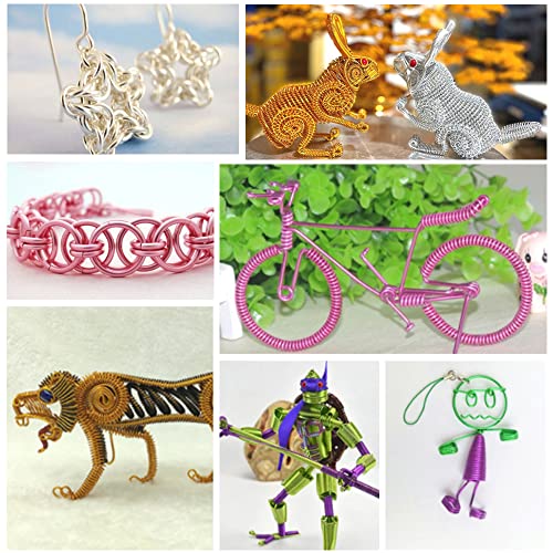 Sixfolo 14 Rolls Jewellery Craft Wire,1mm Coloured Alumina Wire Bendable Jewellery Wire Tarnish Resistant Jewelry Beading Wire for Diy Craft, Jewellery, Floral Making(5m per Roll)