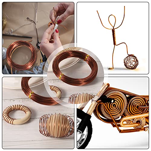 Aluminum Craft Wire, 164Ft/ 50m 1mm Metal Wire Armature for Crafts Flexible Bendable Aluminum Wire 18 Gauge for Jewelry Making DIY Crafts Gardening Sculpting (Bronze)