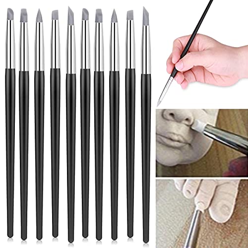 10 Pcs Clay Sculpting Tools Flexible Silicone Carving Modelling Tools Clay Color Shapers Pottery Sculpture Sealers for Clay Pottery Shaping