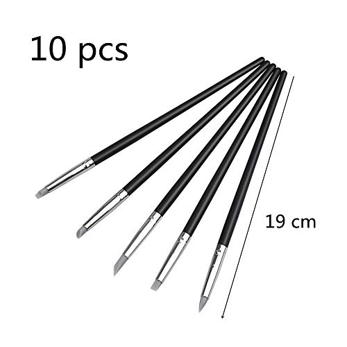 10 Pcs Clay Sculpting Tools Flexible Silicone Carving Modelling Tools Clay Color Shapers Pottery Sculpture Sealers for Clay Pottery Shaping