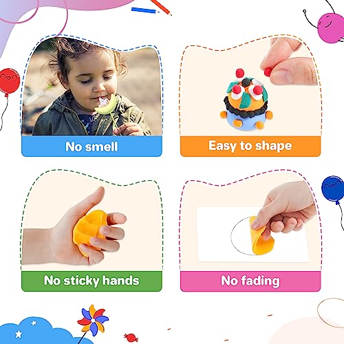 Air Dry Clay 26 Corlours, Modeling Clay for Kids, DIY Soft Magic Clay, Safe & Non-Toxic, Molding Clay with Sculpting Tools and Play Cards, Arts and Crafts Gift for Boys Girls Kids.