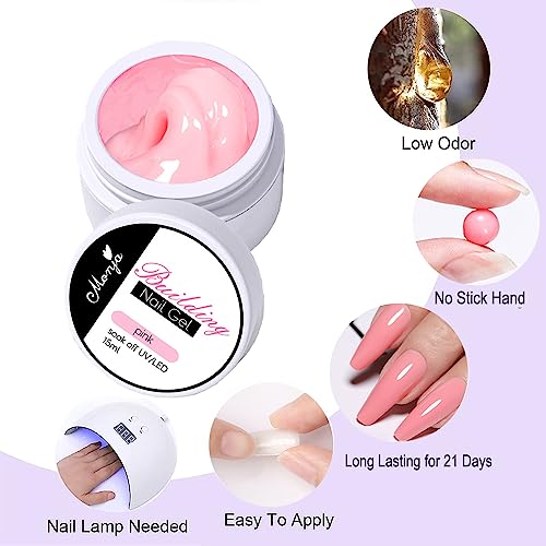 TEEROVA Solid Nail Extension Builder Gel Set, 4 Colors Non-Sticky Hand Nail Extension Solid Builder Gel with Nail Tools, Nail Art Hard Gel for Nails Sculpting Manicure 3D Modeling