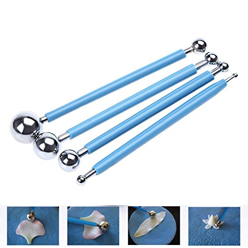 4pcs Fondant Cake Decorating Clay Flower Sugarcraft Ball Model DIY Tool 8 Sizes
