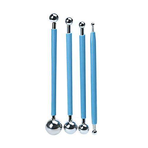 4pcs Fondant Cake Decorating Clay Flower Sugarcraft Ball Model DIY Tool 8 Sizes