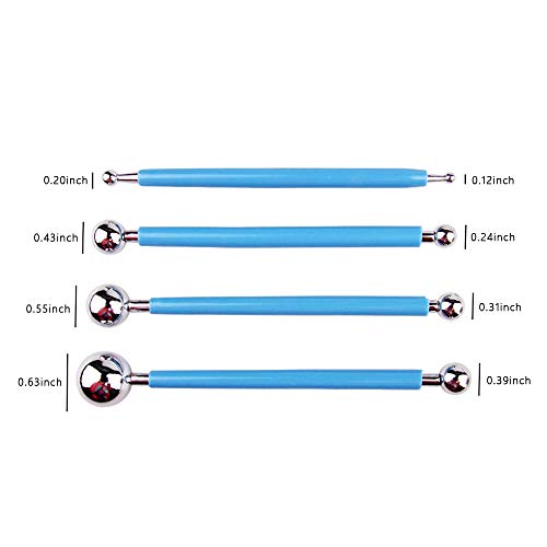 4pcs Fondant Cake Decorating Clay Flower Sugarcraft Ball Model DIY Tool 8 Sizes