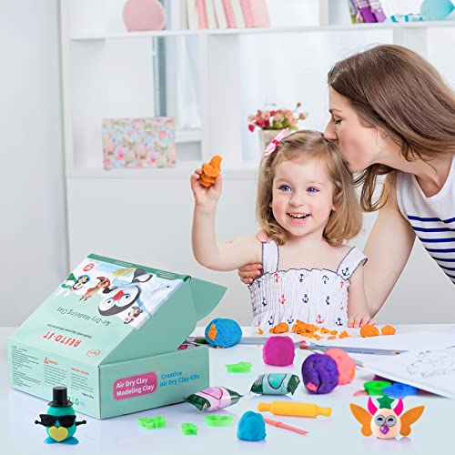 Air Dry Clay Kit, 42 Corlors Modelling Clay for Kids, Safe & Non-Toxic Ultra Light DIY Model Magic Clay, Molding Clay with Sculpting Tools,Arts and Crafts Kits for Kids Boys Girls Toys.
