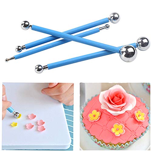 4pcs Fondant Cake Decorating Clay Flower Sugarcraft Ball Model DIY Tool 8 Sizes