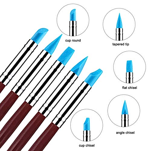 Yasmous 10Pcs Clay Sculpting Tools Set Silicone Clay Modelling Tools Polymer Clay Tools for Pottery Sculpture Cake Fondant Decoration, blue