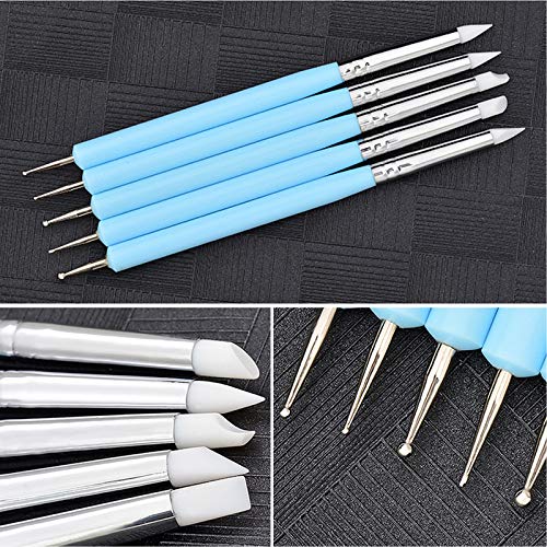 Yasmous 10Pcs Clay Sculpting Tools Set Silicone Clay Modelling Tools Polymer Clay Tools for Pottery Sculpture Cake Fondant Decoration, blue