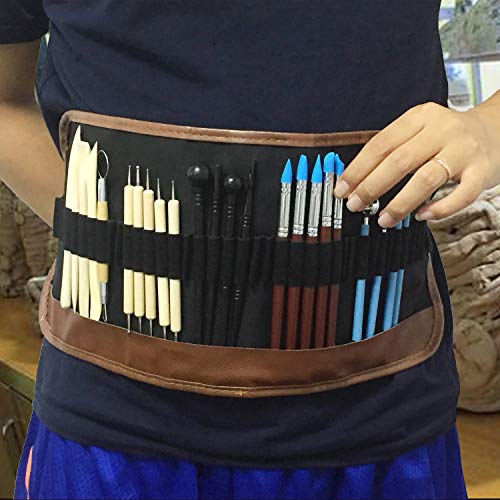 DOITEM Wartoon 24Pack Sculpting Tools with Reusable Pouch for Polymer Clay Pottery Ceramic Art Craft