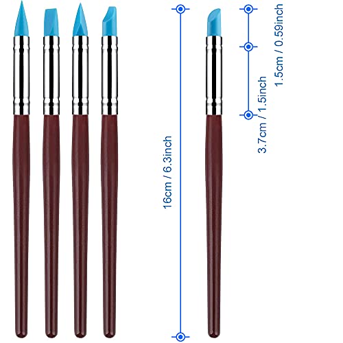 MMOBIEL 10x Silicone Rubber Clay Sculpting Tools - Silicone Rubber Paintbrush and Modeling Ball Dotting Tool for Pottery Craft and DIY Handicraft Nail Art