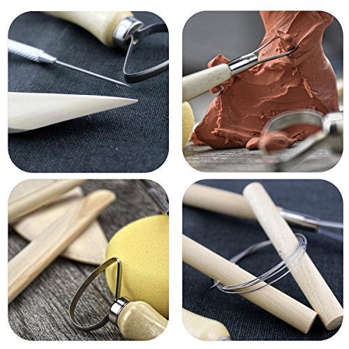 Wartoon 38Pack Sculpting Tools with Reusable Pouch for Polymer Clay Pottery Ceramic Art Craft