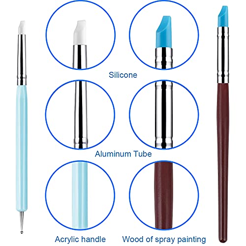 MMOBIEL 10x Silicone Rubber Clay Sculpting Tools - Silicone Rubber Paintbrush and Modeling Ball Dotting Tool for Pottery Craft and DIY Handicraft Nail Art