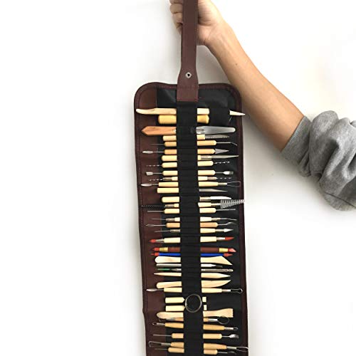 Wartoon 38Pack Sculpting Tools with Reusable Pouch for Polymer Clay Pottery Ceramic Art Craft