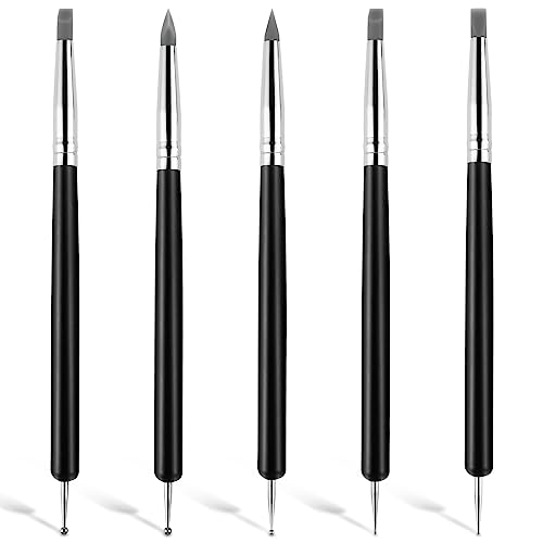 Silicone Clay Sculpting Tools Clay Modelling Tools Soft Rubber Tip Modelling Pen Clay Carving Tool Set for Pottery Sculpture Cake Fondant Decorations